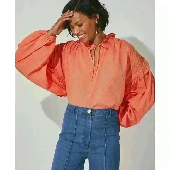 Cleobella Tops - Cleobella Phoenix Blouse in Coral Size Small NEW!